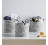 (OM93) Set of 3 Rope Storage Baskets Multipurpose baskets for laundry, books, plants & more G...