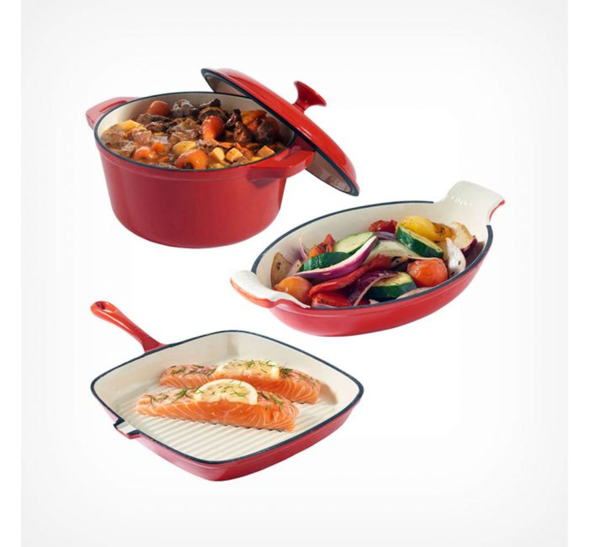 (MY29) Cast Iron 3 piece Set Excellent heat retention and distribution properties. Perfect for... - Image 2 of 2