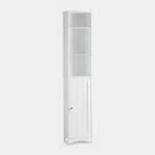 (AP291) Colonial Tall Storage Unit Easy to clean with a water resistant white paint finish Fe...