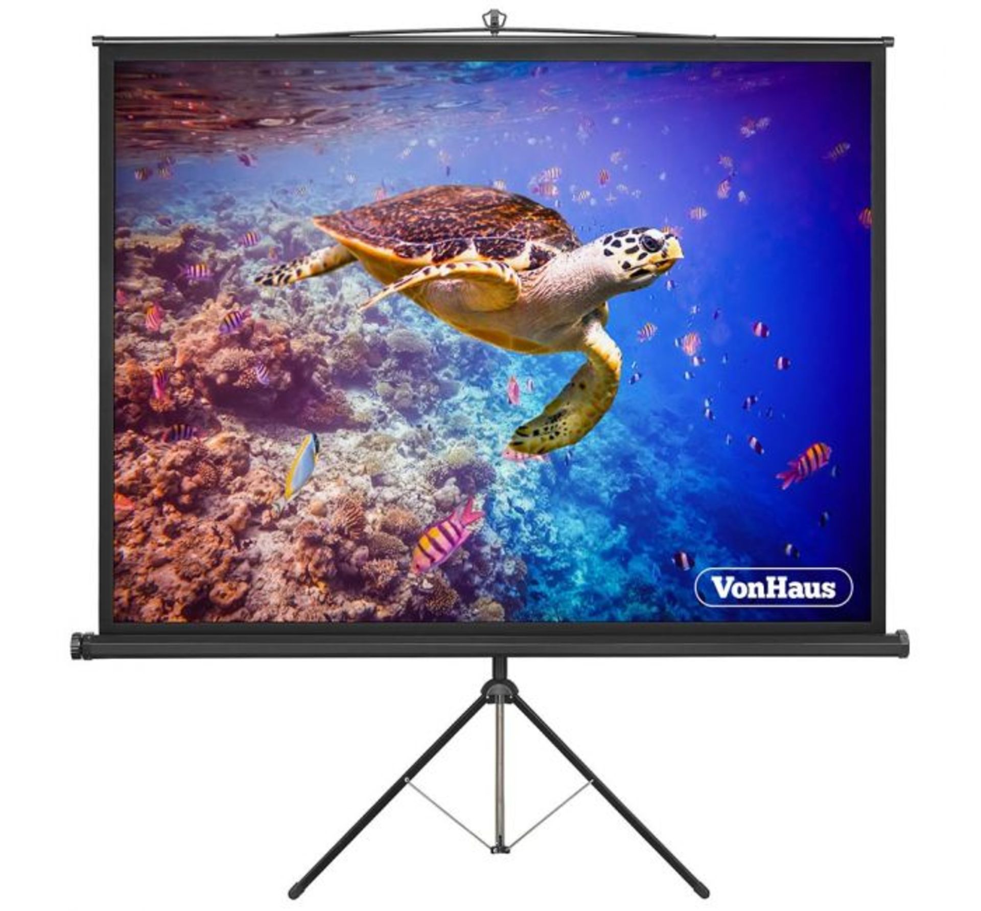 (MY70) 67" Tripod Projector Screen 67" Tripod HDTV Ready Screen Fold flat screen for easy tra... - Image 2 of 2