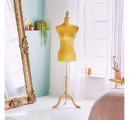 (MY59) Velvet Mustard Mannequin For fashion students and dressmakers or as a home décor piece...