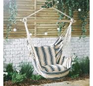 (MY57) Striped Hanging Garden Chair The ultimate summer seat, this gorgeous, modern hanging ch...