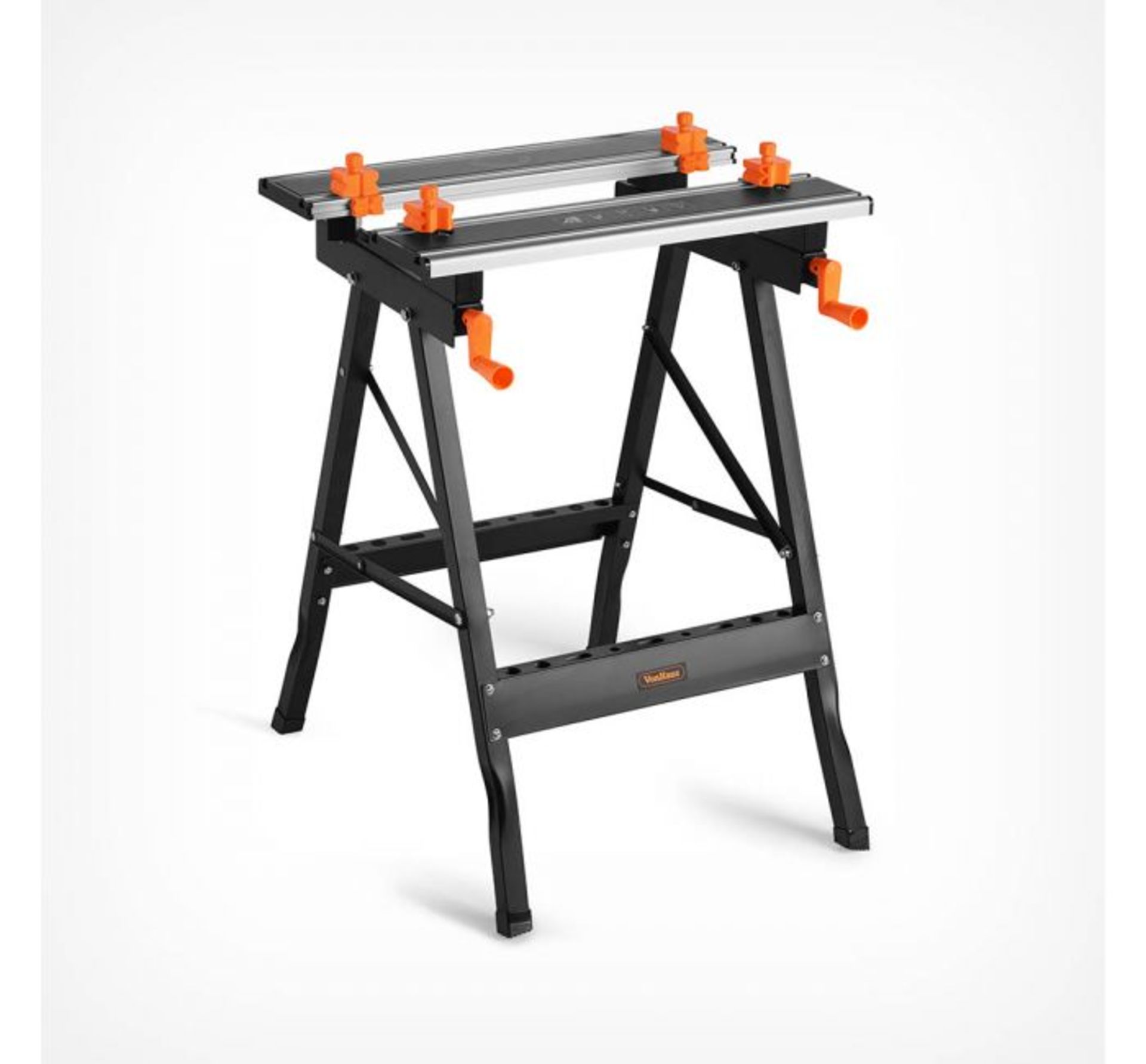 (MY58) Aluminium Top Workbench Aluminium worksurface with plastic stoppers for securing workpi...