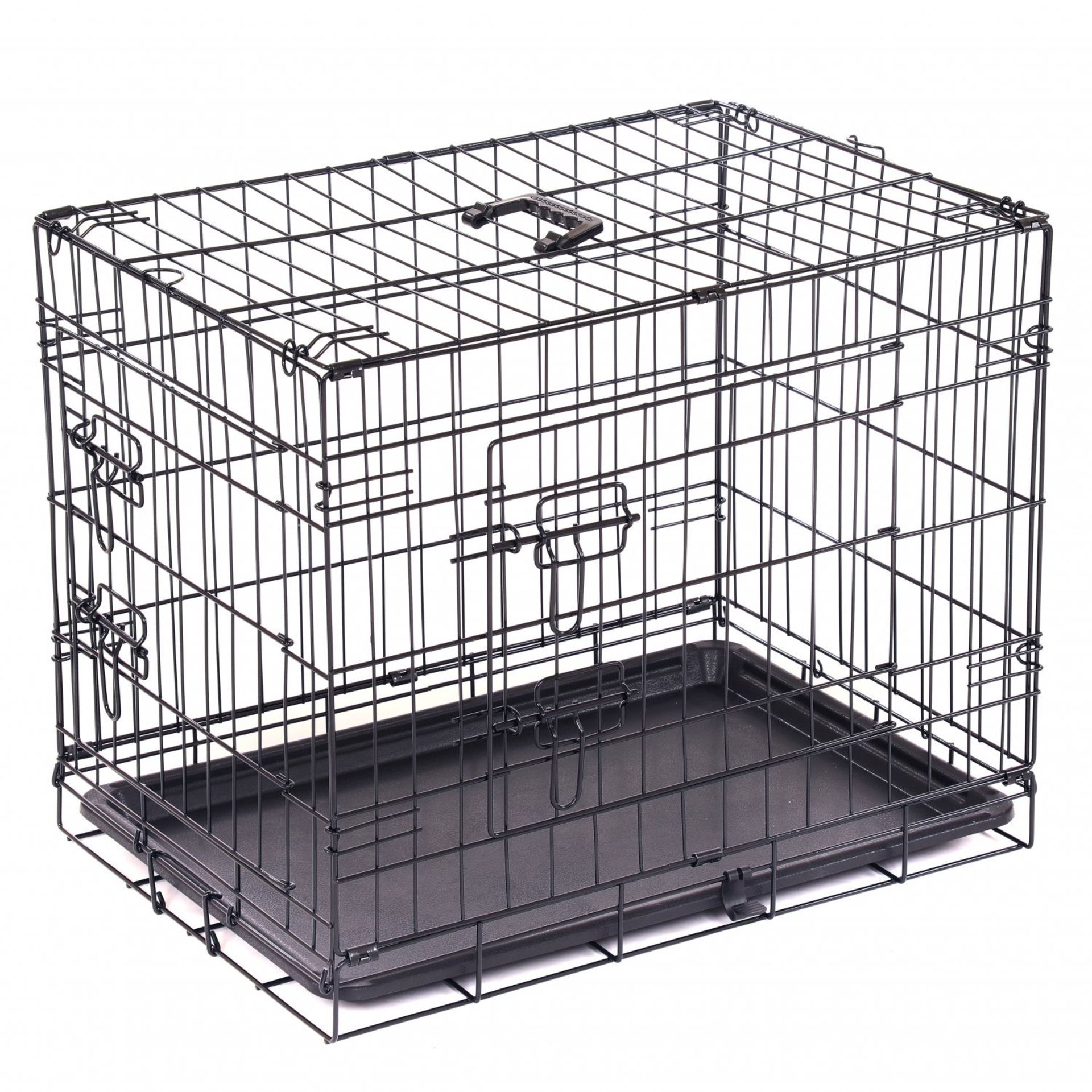 (TD108) 24" Folding Metal Dog Cage Puppy Transport Crate Pet Carrier The folding metal dog...