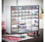 (OM101) 44 Drawer Storage Organiser - White Features 44 drawers - 12 drawers measuring 14.8x5....