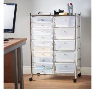 (AP190) White 15 Drawer Trolley Perfect for homes, offices, beauty salons, hairdressers and mo...