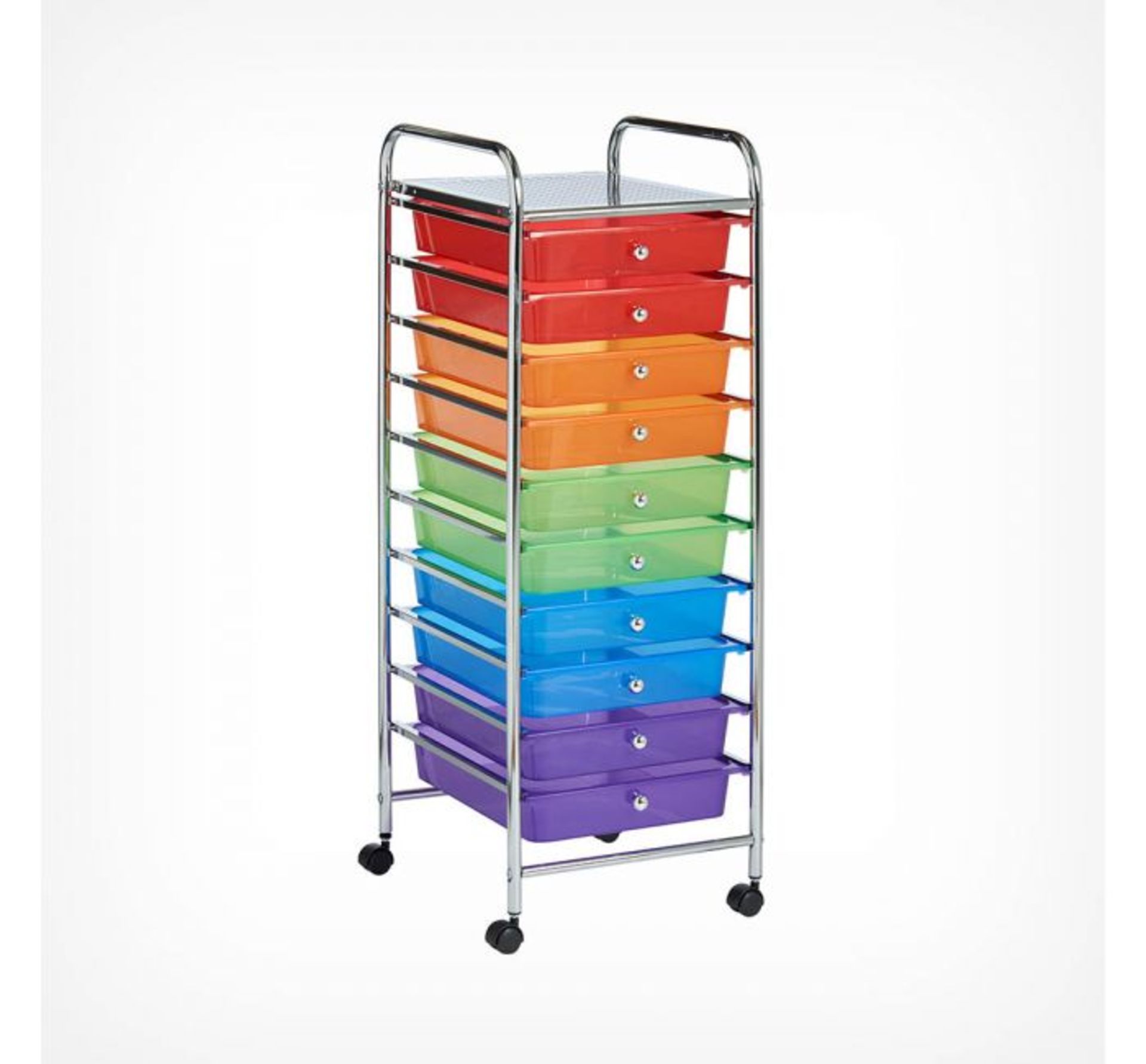 (TD145) 10 Drawer Trolley - Multi Colour Great for homes, offices, beauty salons and more! Ea... - Image 2 of 2