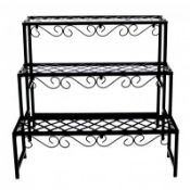 (SP518) 3 Tier Metal Garden Flower Plant Stand Display Shelf Our black steel flower stand ...