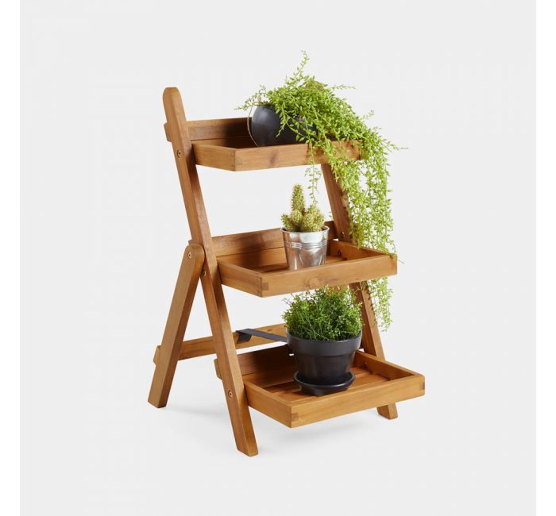 (MY1) 3 Tier Folding Plant Stand 3 tier display for plants & other decorative items Can be fo... - Image 2 of 2