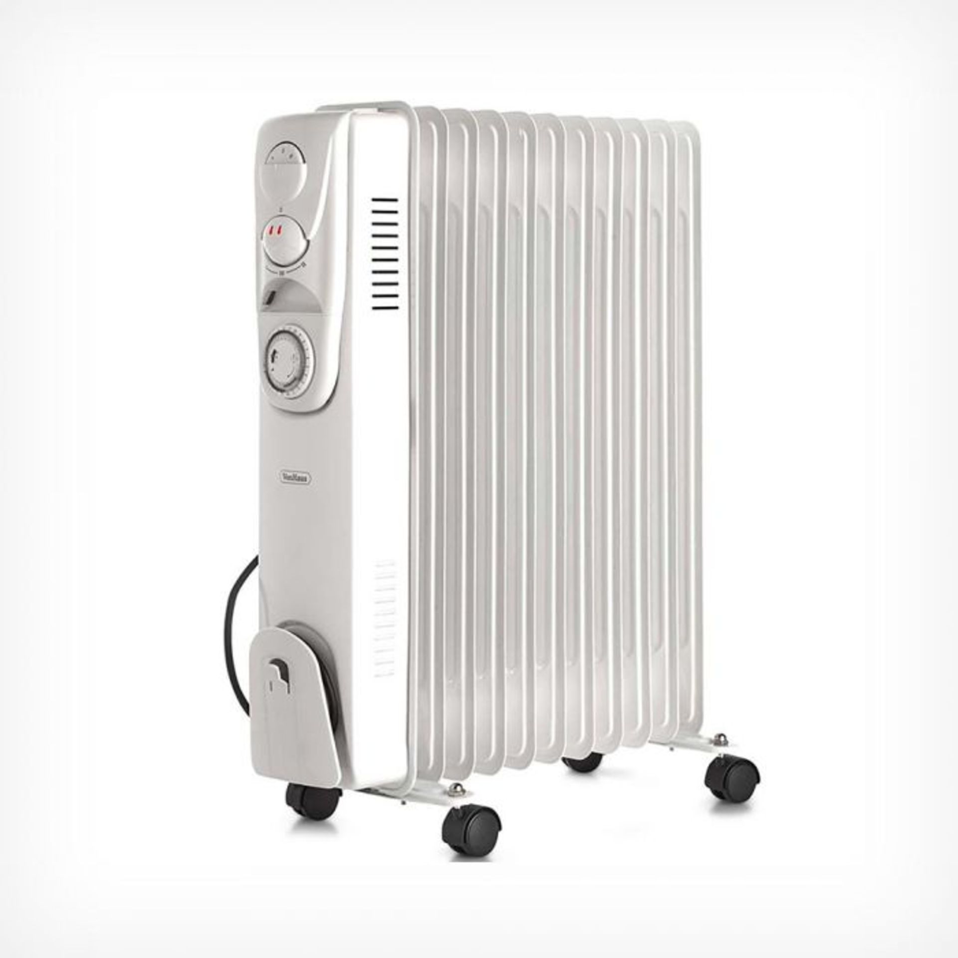 (V128) 11 Fin 2500W Oil Filled Radiator - White Suitable for areas up to 28 square metres 3 p... - Image 2 of 3