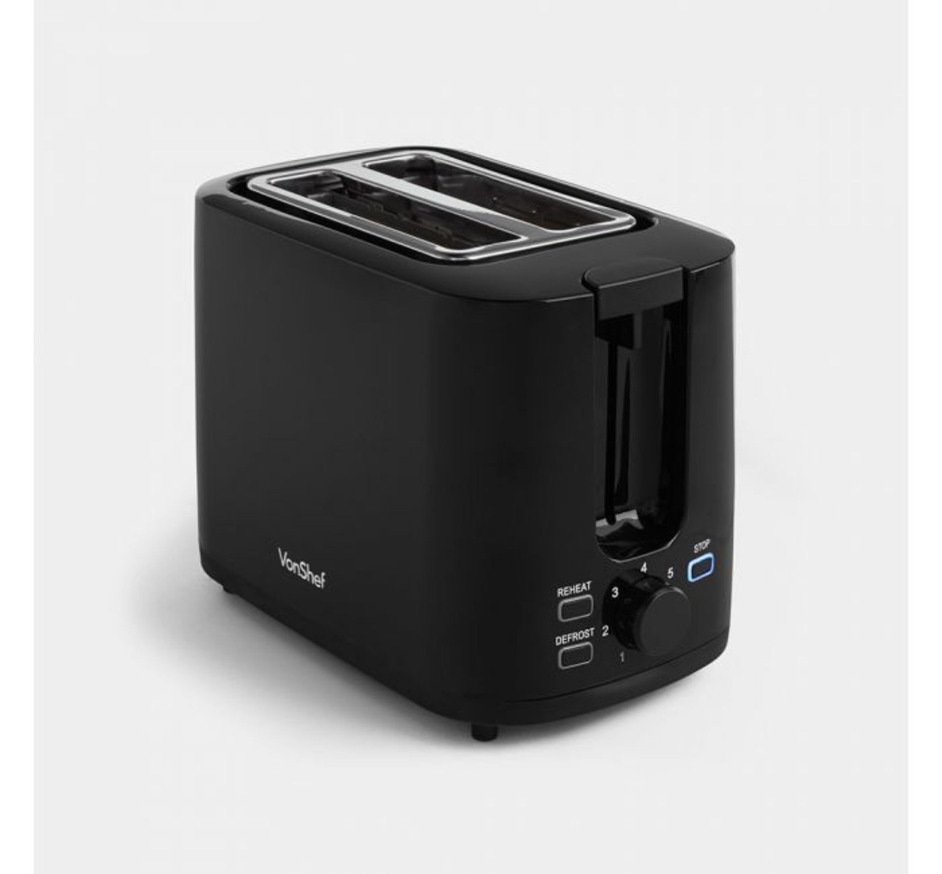 (MY19) Black Toaster Stylish 2-slice toaster with 120 x 130mm wide slots and simple controls ... - Image 2 of 2