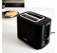 (MY19) Black Toaster Stylish 2-slice toaster with 120 x 130mm wide slots and simple controls ...