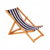 (PP47) Folding Hardwood Garden or Beach Deck Chair Deckchair Relax this summer with our...