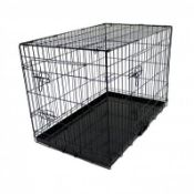 (SK178) 36" Folding Metal Dog Cage Puppy Transport Crate Pet Carrier The folding metal dog c...