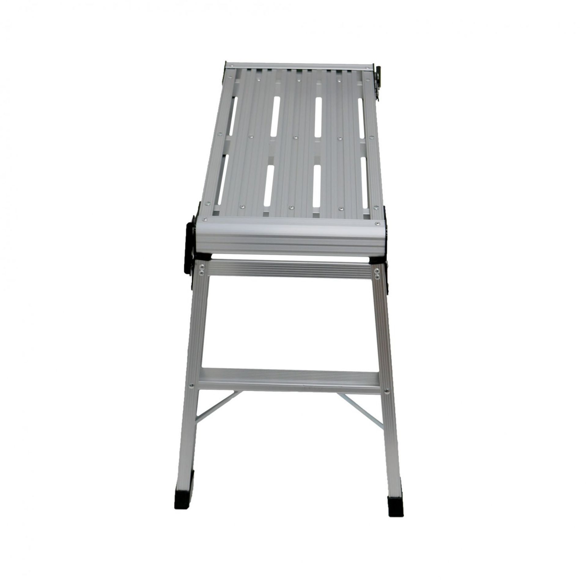 (PP16) 150kg Folding Aluminium Work Platform Step Up Bench Ladder EN131 The folding platform... - Image 2 of 2