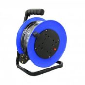(RU313) 230V 25m 13A 4 Way Gang Socket Extension Cable Reel Electrical Robust, heavy duty, s...