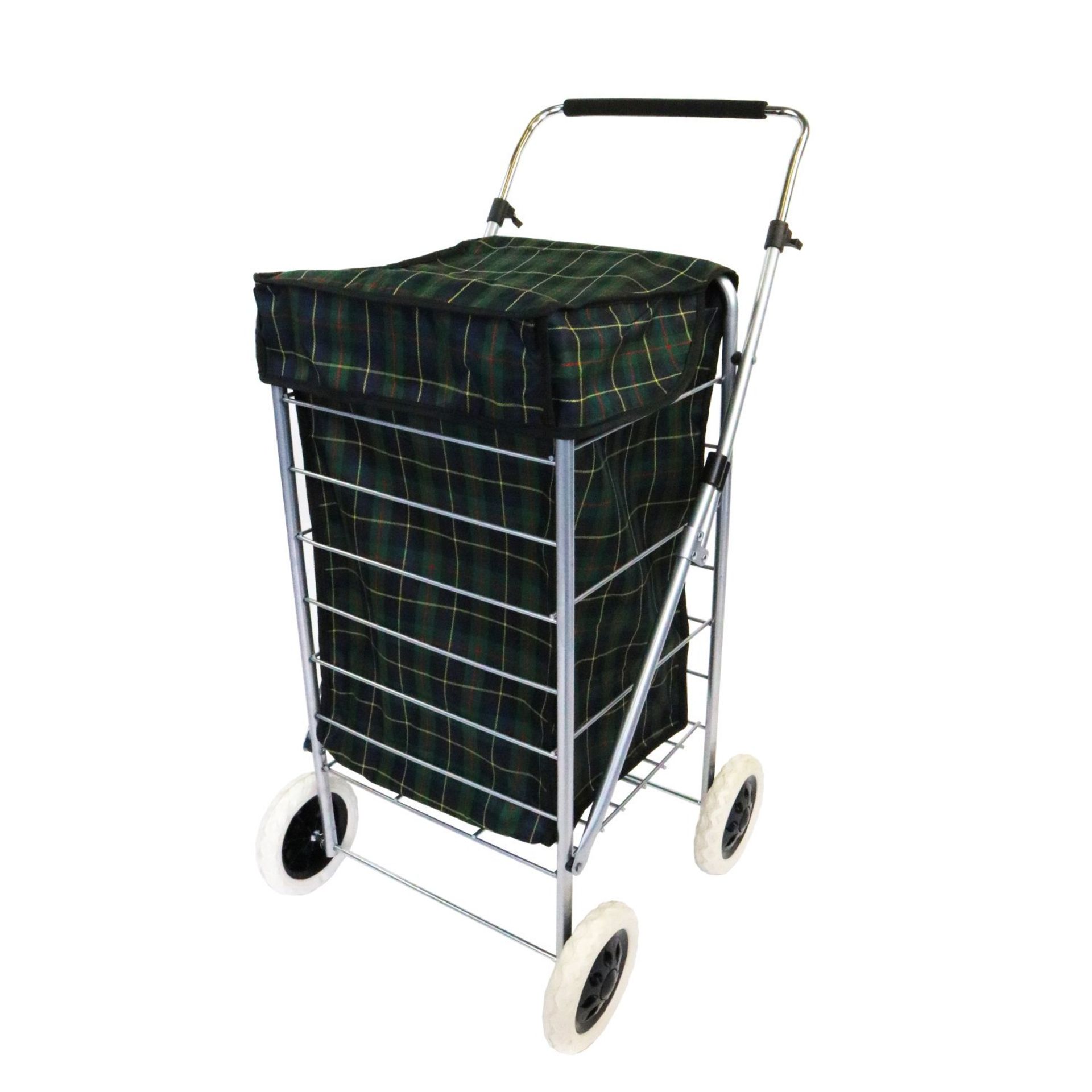 (EE538) 4 Wheel Folding Shopping Trolley Bag Cart Market LaundryLightweight and Easily Manoeuve... - Image 2 of 3