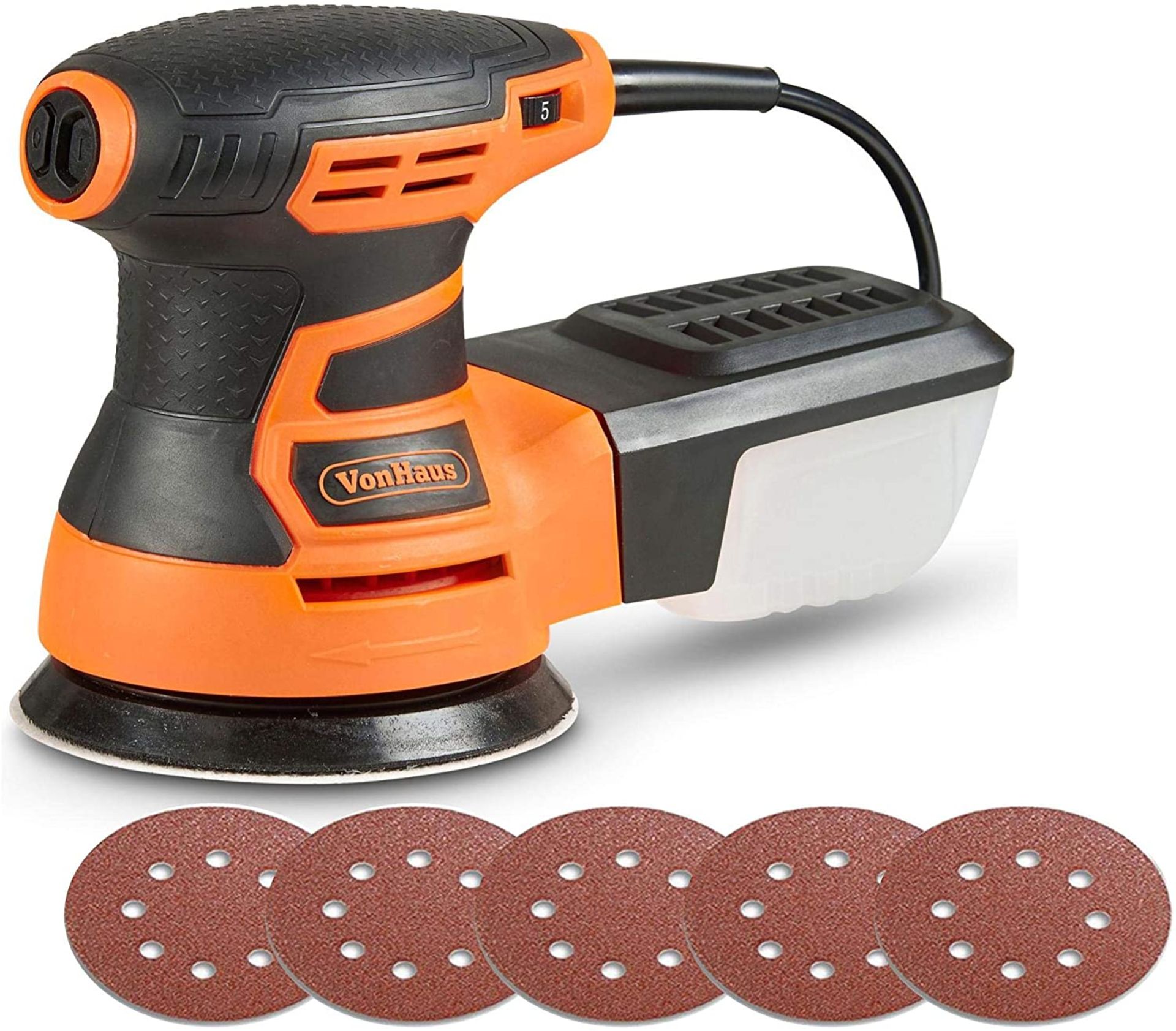 (PP574) 350W Random Orbit Sander with Soft Grip Handle, Ergonomic Design & Sanding Pads Include... - Image 2 of 2