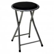 (PP514) Black Padded Folding Breakfast Kitchen Bar Stool Seat Perfect for sitting at your ki...