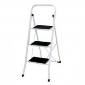(PP510) Foldable 3 Step Ladder Stepladder Non Slip Tread Safety Steel The Foldable 3 Step La...