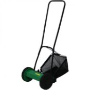 (SK113) Manual Hand Push Grass Lawn Mower Lawnmower 30cm Cutting Width Keep your garden lo...