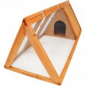 (PP537) Wooden Outdoor Triangle Rabbit Guinea Pig Pet Hutch Run Cage The triangle hutch is...
