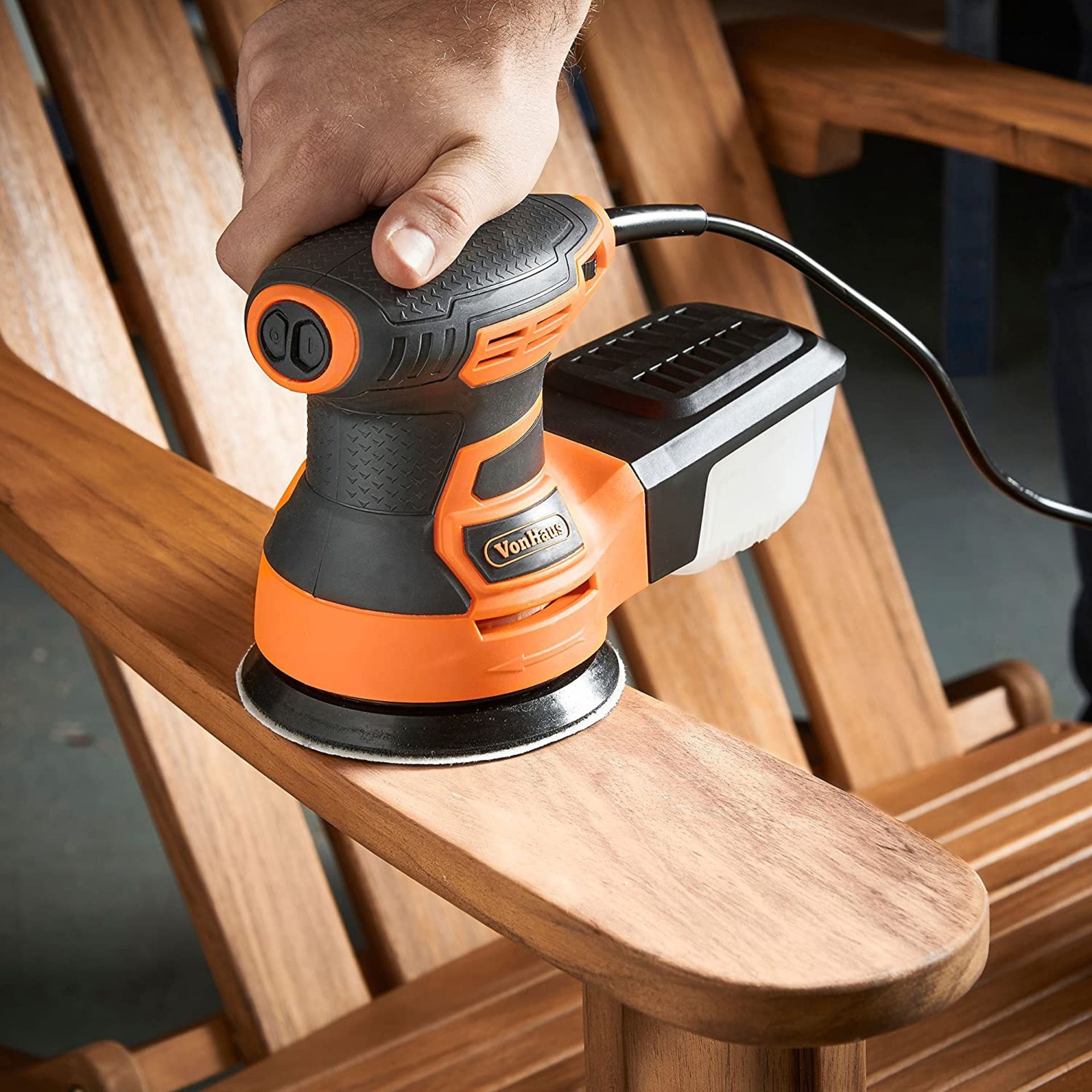 (PP574) 350W Random Orbit Sander with Soft Grip Handle, Ergonomic Design & Sanding Pads Include...