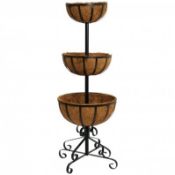 (PP110) 3 Tier Metal Garden Flower Fountain Plant Display Stand with Coco Liners Our flower ...
