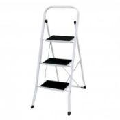 (PP29) Foldable 3 Step Ladder Stepladder Non Slip Tread Safety Steel The Foldable 3 Step Lad...