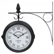(PP525) Double Sided Paddington Station Outdoor Garden Wall Clock Add some style to your g...