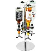 (EE493) Four Bottle Rotating Spirit Drink Dispenser Stand Bar Shot Measurer Our stylish Four...