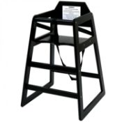 (RU56) Kids Wooden High Chair - Black Wooden high chairs are great for both home and co...