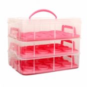 (PP553) Pink 3 Tier 36 Cupcake Plastic Carrier Holder Storage Container The cupcake carrier ...