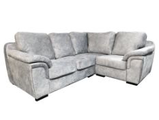 Brand New Amy Corner Sofa In Silver