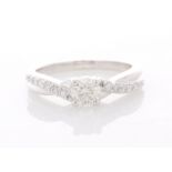 18ct White Gold Fancy Claw Set Diamond Ring 0.70 Carats