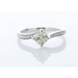 18ct White Gold Diamond set Shoulders Ring 0.72 Carats