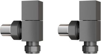 15 mm Standard Connection Square Angled Anthracite Radiator Valves. RA03A. Complies with BS27...