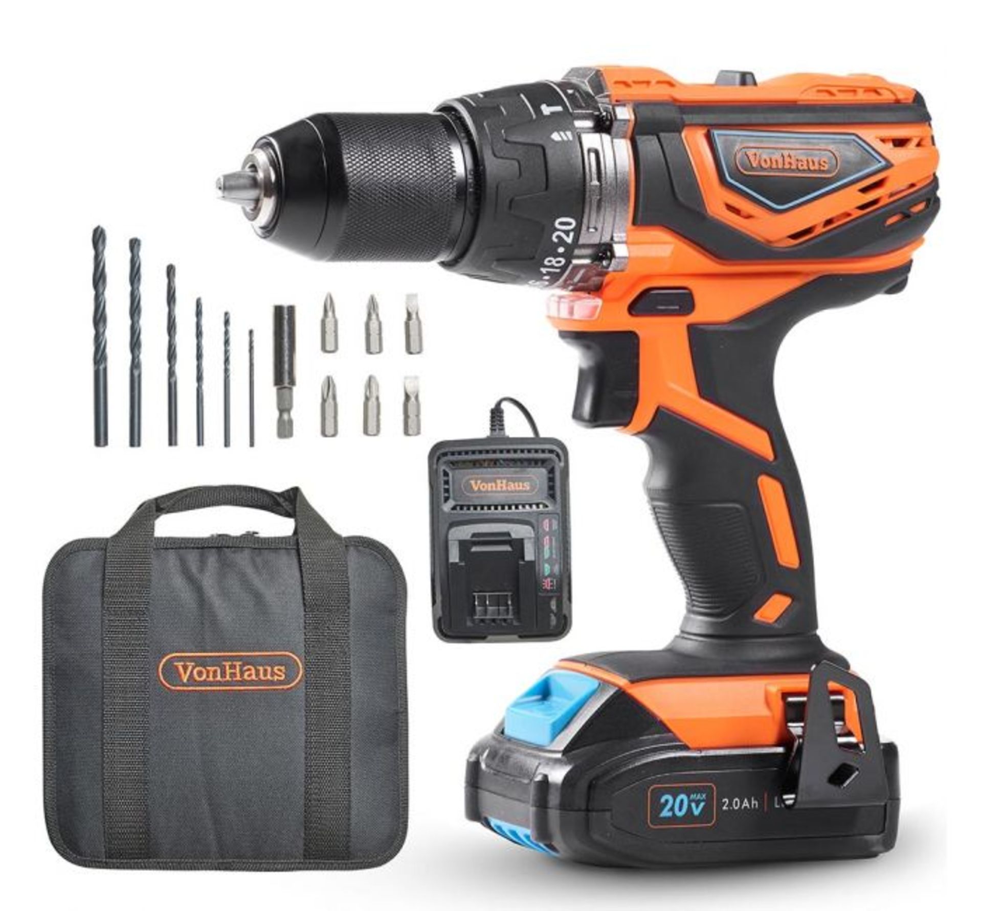 (DD33) 20V MAX Cordless Impact Combi Drill 20V Max 2Ah battery included is compatible with oth... - Image 2 of 3