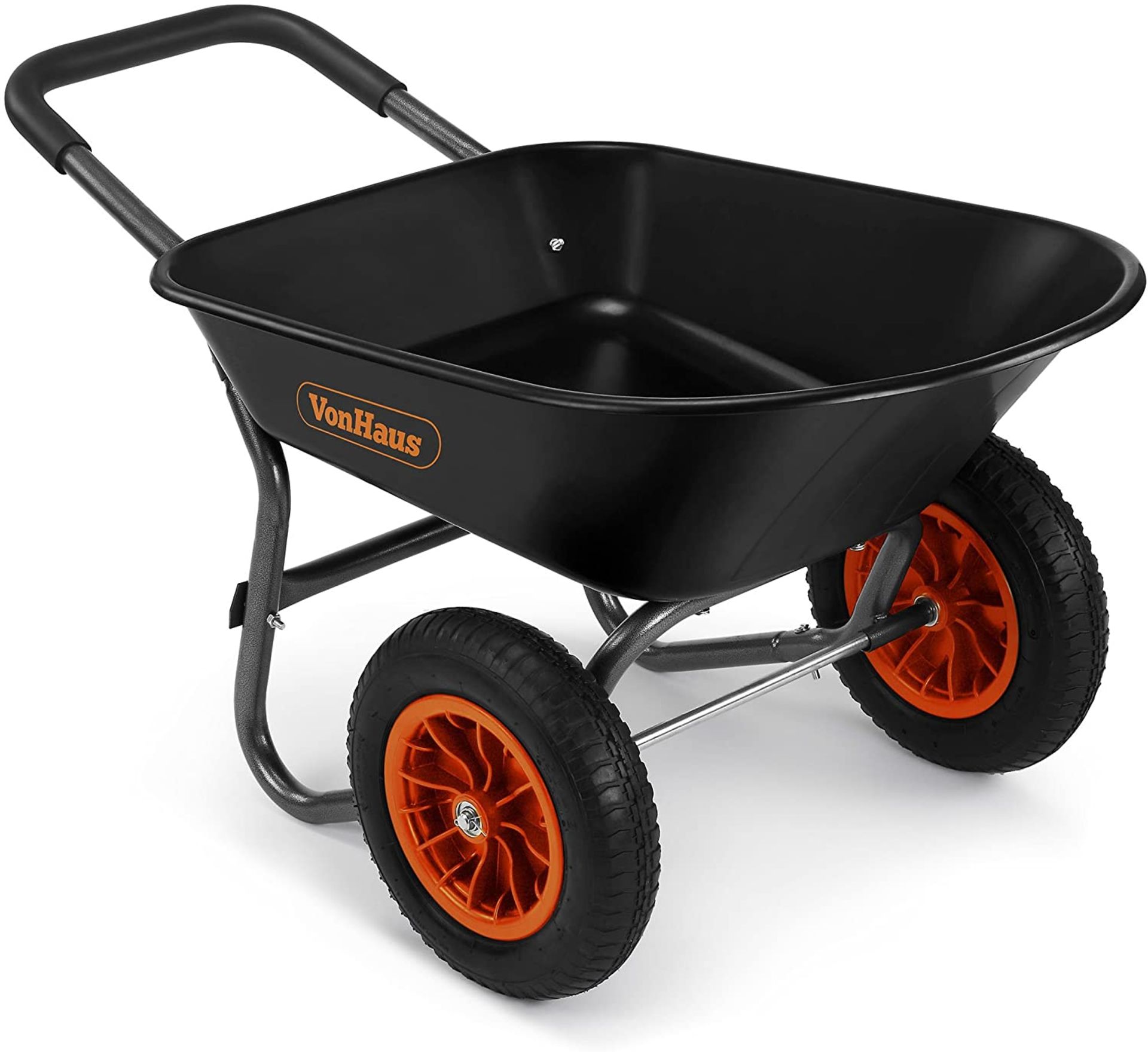 (DD1) 78L Wheelbarrow – Two Wheeled Pneumatic Tyre Heavy Duty Garden Tool/Waste Transportatio...