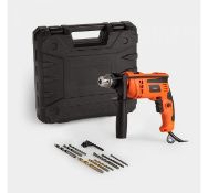 (DD61) 710W Impact Drill Switch the button on the top to select hammer or drilling functions ...