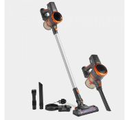 (DD74) Grey Cordless Handheld Vacuum Powered by a 22.2V Lithium-ion battery, a mechanism with1...