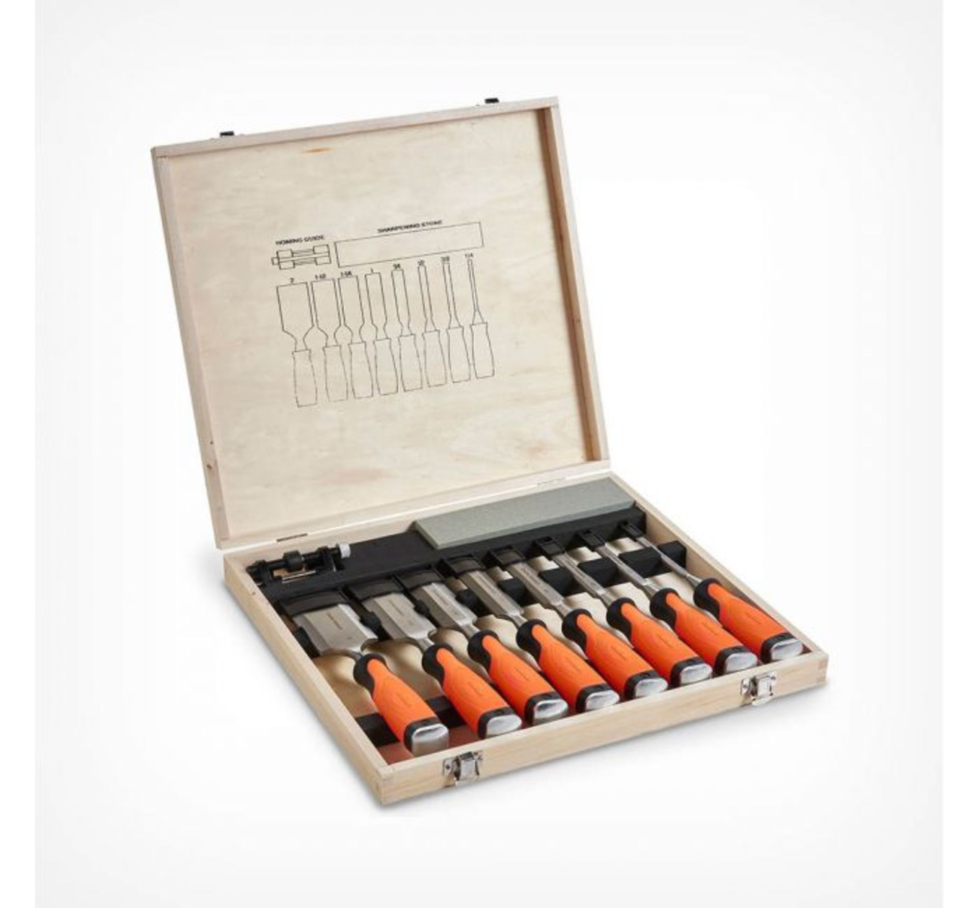 (DD54) 10pc Wood Chisel Set Just the job for cutting and shaping wood, Features a comprehensi...