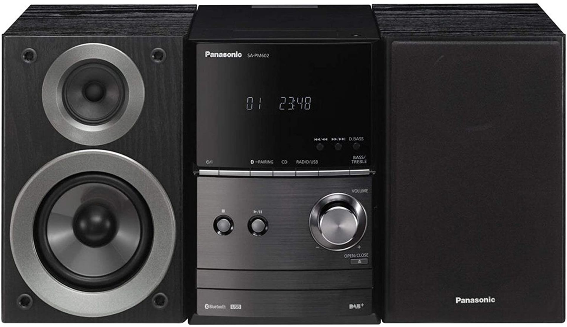 (30) 1 x Grade B - Panasonic SC-PM602EB-K Wireless Traditional Hi-Fi CD Micro System.