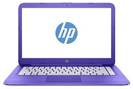 (T11) 1 x GRADE B - HP Stream 14-AX002NA 14" Purple Laptop Intel Celeron N3060, 4GB RAM, 32GB e...