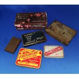 Group lot of various vintage product tins