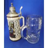 Vintage Gerzit Stein with Glass Beer Stein