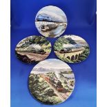 Group of 4 collectable Steam Train Decorative Plates with certificates.