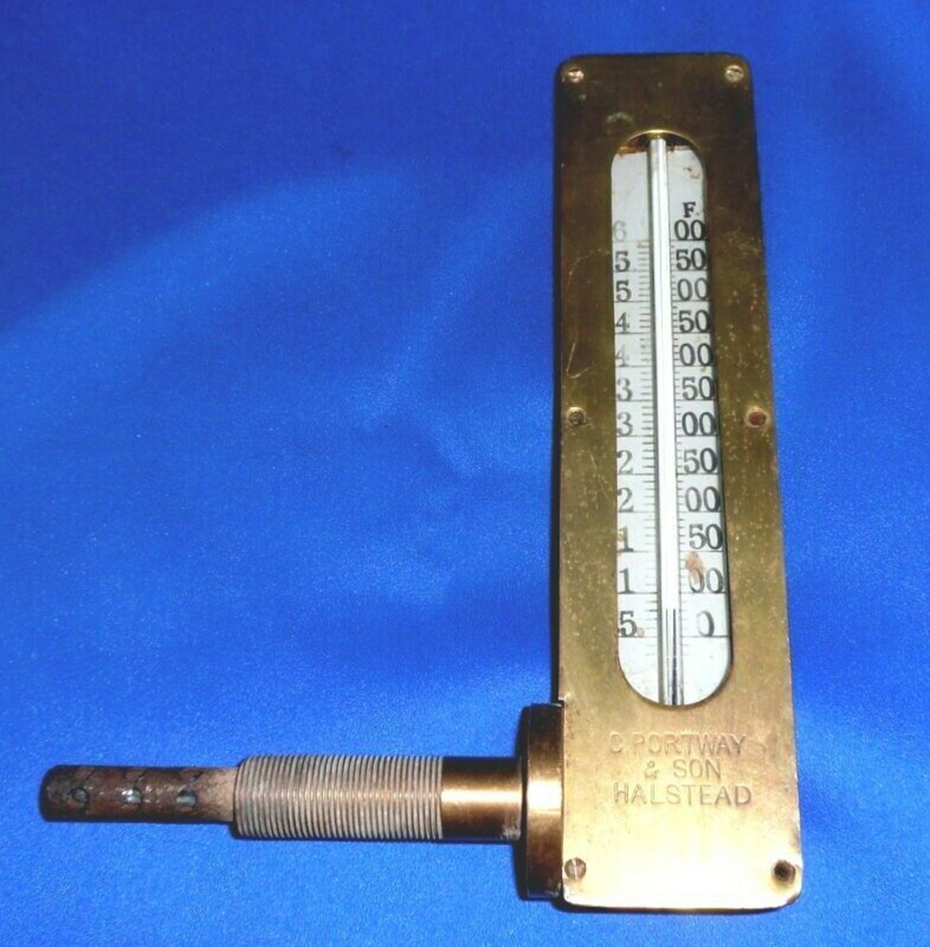 Vintage Brass Thermometer High Temperature Boiler Railwayana Manifold Railway