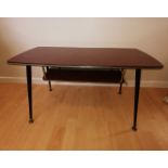 Retro Vintage 1960s Coffee Table with Magazine Shelf and Long Dansette Legs
