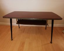 Retro Vintage 1960s Coffee Table with Magazine Shelf and Long Dansette Legs